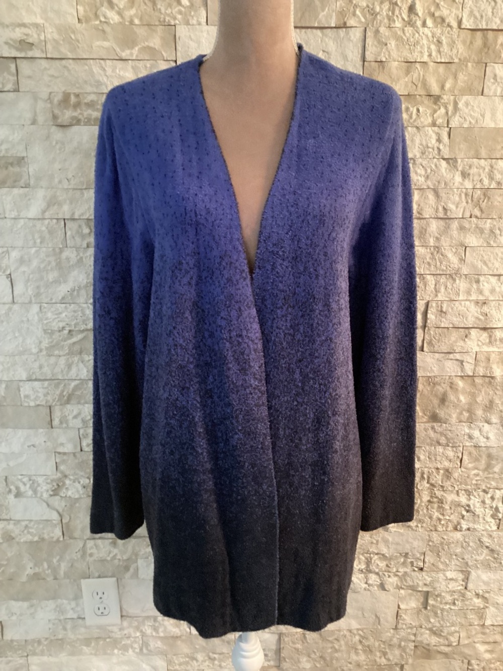 NWT Barefoot Dreams CozyChic Lite Confetti Cardigan Sweater/Ultra Indigo Blue